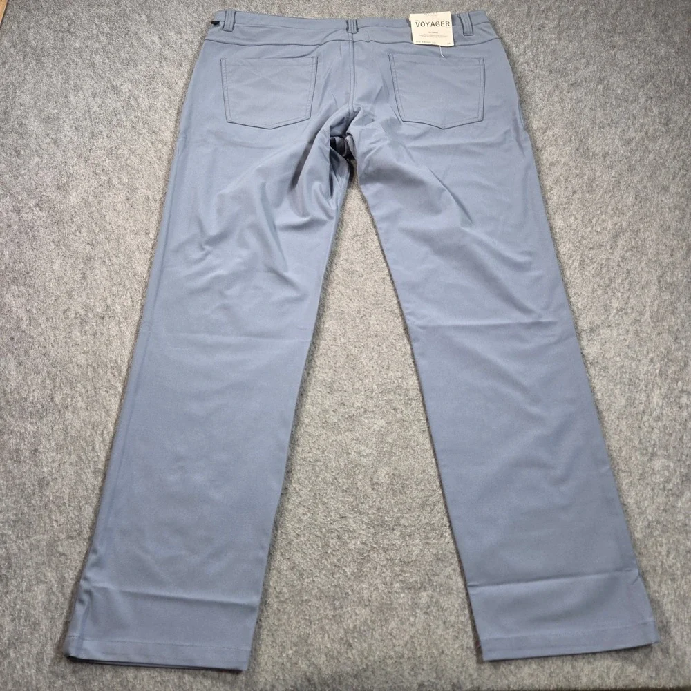 Rye 51 Voyager Techknit Pants Mens 38 Blue Gray Milo Straight Fit Performance
